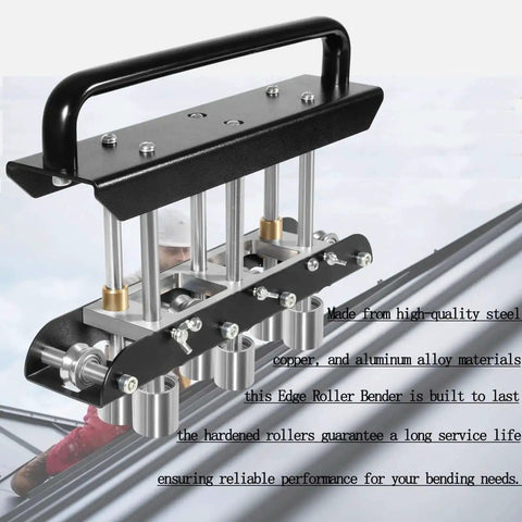 Close-up of Three Station Edge Roller Bender for Sheet Metal Beading, showing heavy-duty build and durable rollers.