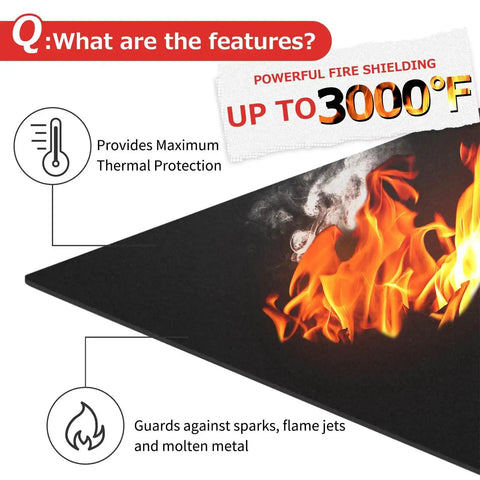 Fireproof Welding Blanket 40x40 Inch Carbon Felt Soldering Mat And Pad With 5mm Flame Retardant Fabric features and protection info