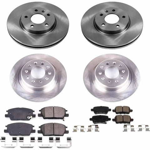PowerStop front and rear brake kit with ceramic pads and four disc rotors