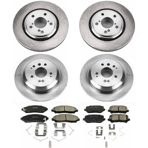 PowerStop front and rear brake kit with disc rotors and ceramic pads for Honda Pilot 2016-22 and Ridgeline 2017-25.