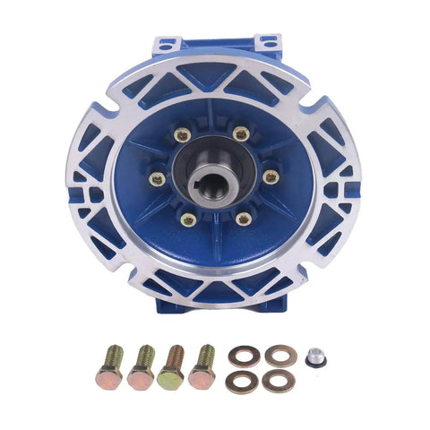 Front view of Workhorse Worm Gear Speed Reducer 30 To 1 Ratio With 56C Flange for industrial machinery with bolts and washers