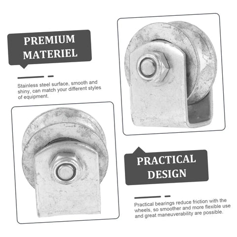Industrial Cast Iron Wheel V Groove Pulley for Garage Door Replacement Roller with Steel Bearing and Bracket, Premium Material Design