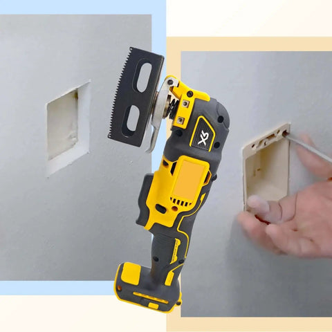 Upgrade Square Slot Cutter for Drywall Heavy Duty Electrical Outlet Box Cutter For Sheetrock with oscillating tool in use