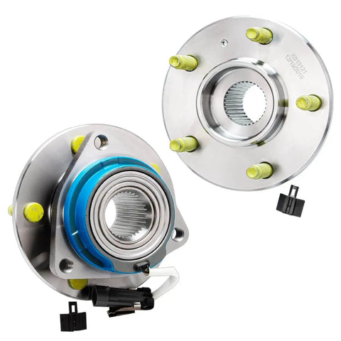 4pc Wheel Hub & Bearing Assemblies Front or Rear for 2000-2013 Chevy Impala, 1997-2008 Pontiac Grand Prix, close-up view with ABS sensor