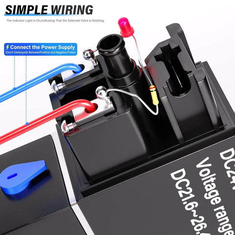 Heavy Duty Beefy Pneumatic Solenoid Valve 4V220-08 DC24V with wiring connector for fluid control.