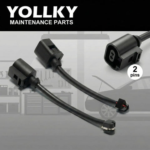 Rear brake pad wear sensor kit (2-pack) with 2-pin connectors for VW Touareg, Porsche Cayenne, Panamera