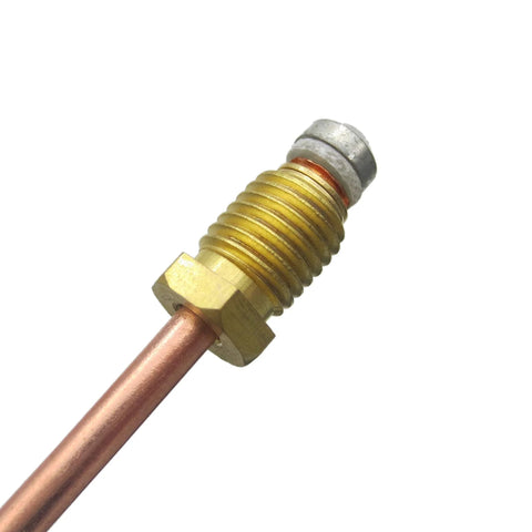 Thermocouple sensor for propane grill, M8x1 thread; brass threaded fitting on copper tube, 24 inch length