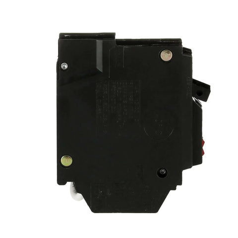 Side view of 15A GFCI Circuit Breaker Single-Pole 120VAC Plug-In Self-Test Ground Fault Interrupter for Residential and Commercial Load Centers Q-Line Plug-In Mount Compact 1-Inch Single Pack