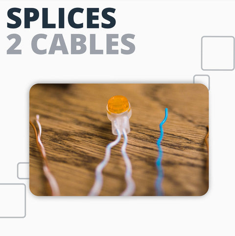 Orange LED indicator with two insulated leads on a wooden surface
