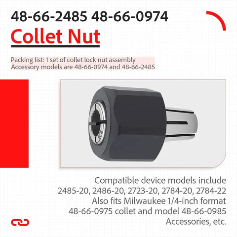 Self-Releasing Collet And Locking Nut Assembly For 1/4 Inch Routers, 6.35mm Fit, easy installation, front view of collet nut