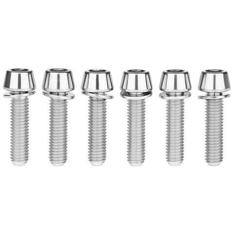 Titanium M5x20mm With Washer Allen Hex Tapered Bolts For Bicycle Stem Pack Of 6 Wanyifa Grade 5 6AL4V Titanium Alloy Fasteners