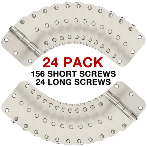 24 Pack Brushed Nickel Door Hinges Three And One Half Inch Interior Rounded Five Eighth Inch Radius Corners Iron Hinge Set