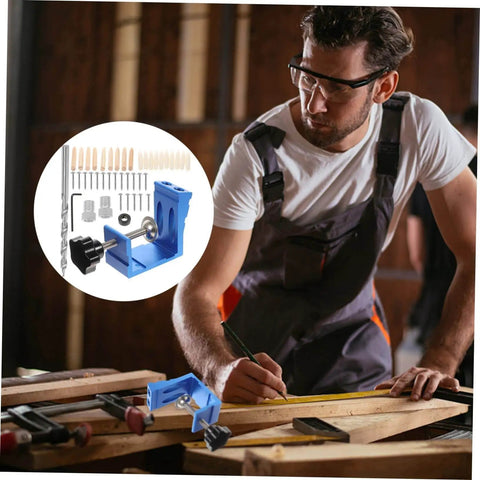 Pocket Hole Jig Handy Woodworking Tool For DIY Carpentry Easy To Use For Cabinets And Furniture Assembly With Double 15 Degree Drill Guide