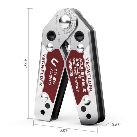 Adjustable Angle Welding Magnet With 20 To 200 Degree Range And 77 Lb Holding Power Magnetic Welding Holder for precise angles