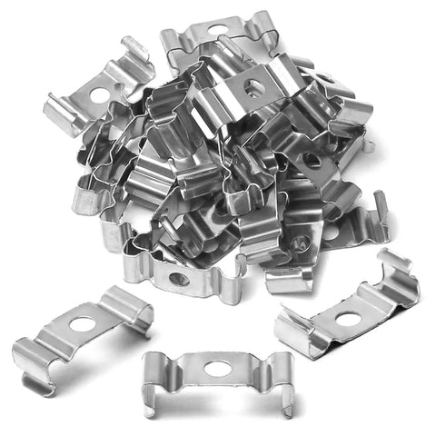 30 Pcs 0.96 Inch Length T5 Clip Brackets Hangers For LED Light Tubes Stainless Steel Ceiling Mount Clips 0.16 Inch Bore