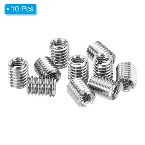 10-piece stainless steel thread adapter sleeves, M6×1 male to M4×0.7 female reducing inserts for fasteners