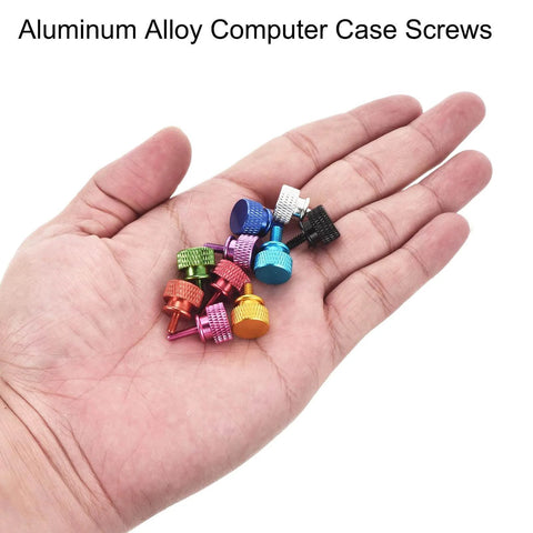 12 Pack Knurled Thumb Screws M4x8mm For PC Case Aluminum Alloy Black Hand Tighten No Tool Needed Computer Case Fasteners in hand