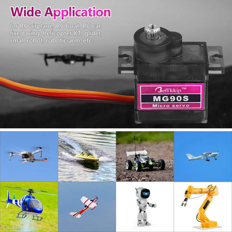 9g Micro Servo Motor With Metal Gear Pack Of 2 installed in various RC models and robotics applications