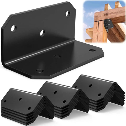 2x4 Inch Galvanized L Bracket 15Pcs Heavy Duty Steel Corner Brace for wood shelves, cabinets, tables, and fences, right angle 90 degree