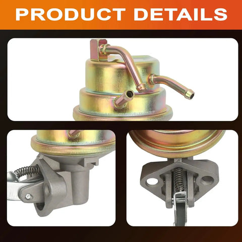 Direct Fit Mechanical Fuel Pump Replacement M60416 For Toyota 4Runner 1984 Celica 1981 1983 Corona 1981 1982 And Pickup 1981 1990 With OE Style Casting And Roller Design For Reliable Performance, close-up view showing details of fuel pump design and materials.