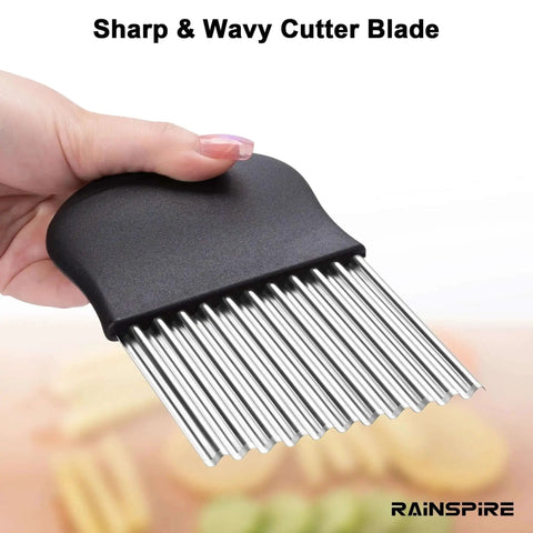 Crinkle Cutter For Veggies With Stainless Steel Blade Pro Grade Build Ideal For French Fries Wave Cut Vegetables