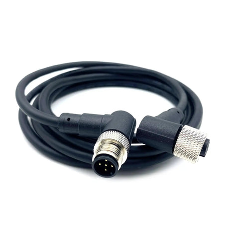 Right Angle M12 5 Pin A Code Connector Cable 0.5 Meter Female To Male PVC Jacket AWG22 125V 4A Industrial Molded Wire