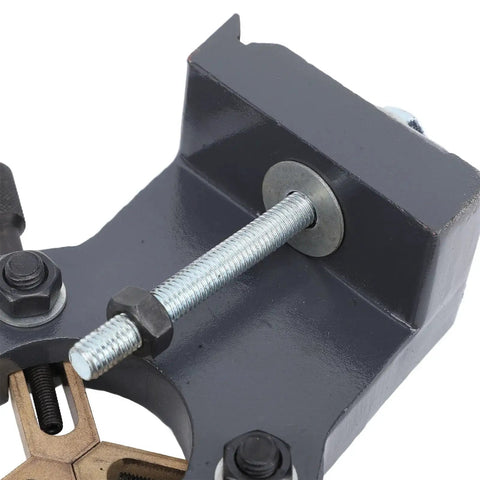Close-up of Wood Lathe Steady Rest for Mini Lathes With Three Point Support Durable Aluminum Alloy Iron Copper Build For Long Lasting Stability Baxnore Heavy Duty Stabilizer For Accurate Wood Turning And Precise Machining