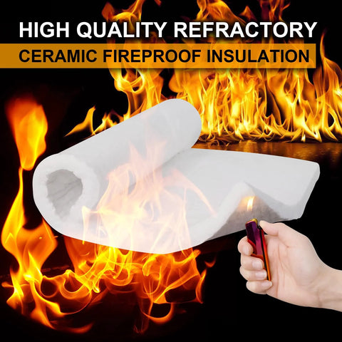 Amazon Lyrufexon ceramic fiber insulation blanket, 24x15.7x1 in, white fireproof insulation for stoves and fireplaces