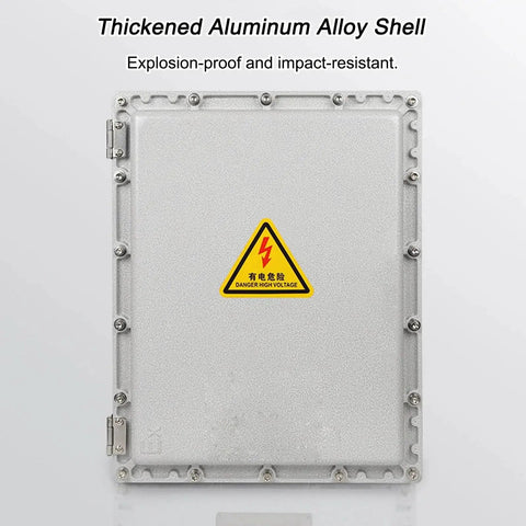 Thickened aluminum shell of Outdoor Electrical Box Waterproof Heavy-Duty Explosion-Proof Junction Box IP66 with warning sign