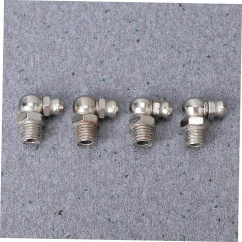 Grease Zerk Fittings Kit, 45-Piece Metric Assortment With Straight, 45-Degree, And 90-Degree Angles For Bearings And Equipment displayed on gray surface
