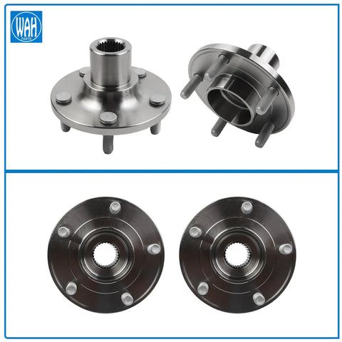 Two Pack Front Wheel Hub And Bearing Kit For Ford Focus 2012 2018 And Ford C Max 2013 2018 2.0L L4 Hub And Bearing Assembly Easy To Install Ready To Go showing two metal assemblies