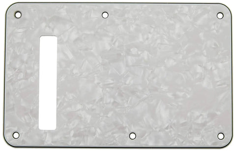 Stratocaster Modern White Moto Backplate And Pickguard Cover For Real Strats, Premium Celluloid, Exact Screw Hole Pattern