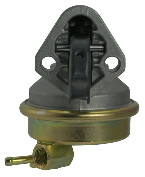 Front view of Mechanical Fuel Pump System Replacement For Classic GM Vehicles Fits Buick Skylark Camaro Blazer C10 C20 C30 Suburban And Other Chevy GMC Oldsmobile Pontiac Models Automotive Fuel Pump Assembly showing metal construction