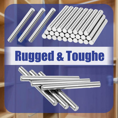 60Piece 3mm By 30mm Stainless Steel Shelf Dowels For Cabinets And Furniture Heavy Duty 304 Pegs To Support Shelves Built Tough