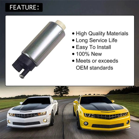 255 LPH High Flow Electric Fuel Pump Replacement With Installation Kits For Cars And Trucks Direct Replacement With OE Grade Performance