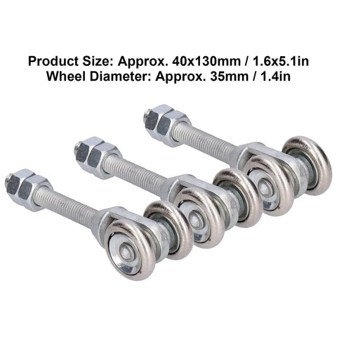 3 Pieces Track Roller Wheels For Sliding Doors With Steel Dual Wheel Trolley Roller For Rail Door Suspension Ideal For Glass Sliding Doors 35mm Diameter Durable Iron Material High Hardness And Wear Resistant For All Door Types
