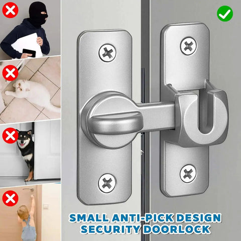 Two Pack Ninety To One Hundred Eighty Degree Barn Door Lock Flip Latch Hardware No Drill Punch Free Design Heavy Duty Security Sliding