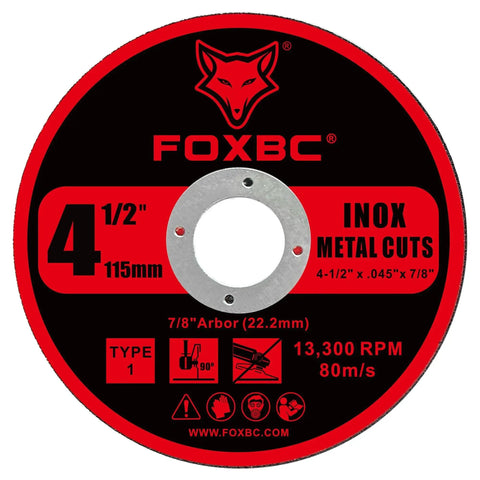 Beefy 4-1/2 Inch Cut Off Wheel Discs For Angle Grinder For Metal And Stainless Steel With 7/8 Inch Arbor 0.045 Inch Thick Type 1 Flat Disc