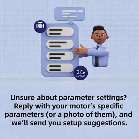 3D illustration of customer support for Beefy 2.2 kW VFD For CNC Spindle Speed Control with chat box and support agent