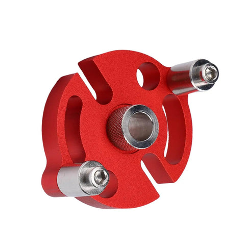 Front view of Self Centering Doweling Jig For Woodworking And Furniture Assembly, Aluminum Alloy Dowel Jig Kit with 3 Stainless Steel Drill Bushings.