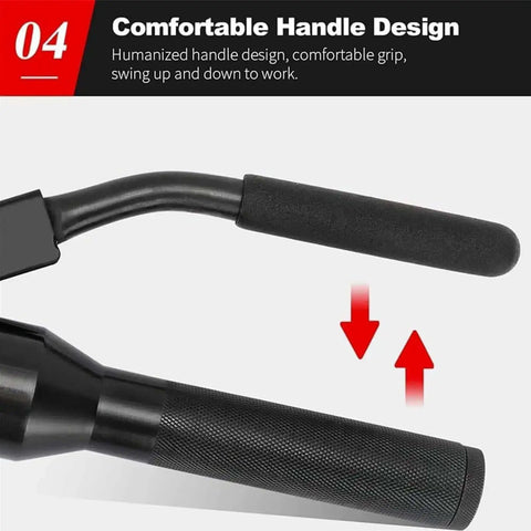 Comfortable handle of Portable Manual Hydraulic Hole Punch Kit With Six Die Set For Metal Sheets, pro-grade, ergonomic design.