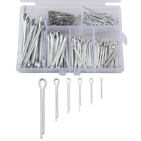 230 Piece 304 Stainless Steel Cotter Pins And Hairpin Pins Kit Built Tough With Six Sizes For Automotive Machinery Lawn Mower And Equipment Repair Needs For Any Job, clear case