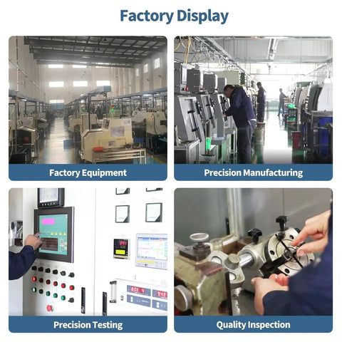 Factory display collage showcasing manufacturing processes relevant to Heavy Duty 10 Pack 6205 ZZ Ball Bearings 25x52x15mm