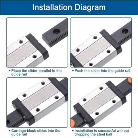 Installation steps for Rock Solid MGN15 C Miniature Linear Rail Slide Kit With 100mm To 400mm Travel And Included MGN Slider Block