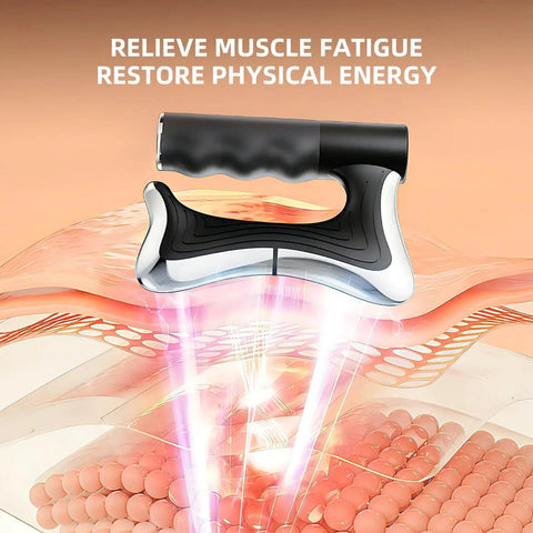 Electric Fascia Massage Device With Heat And EMS for muscle relief and energy restoration, black ergonomic design.