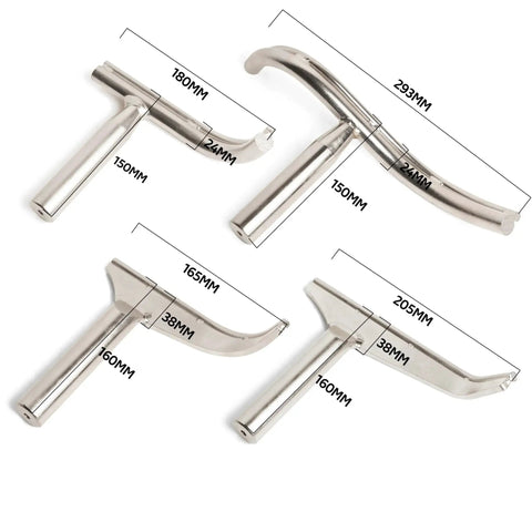 Four Piece Toolrest Set For Wood Lathe Bowl Turning With A One Inch Stem Glide For Deep Interior Access, Ergonomic Concave Design