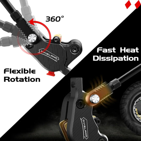 DYISLAND LD-210S hydraulic brake caliper set for electric scooter, black, 2-pin, power-off kit (2 calipers)