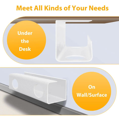 Two Pack Large Capacity Under Desk Cable Management Tray 31.5in Total Length 2x15.7in PVC Standing Desk Cord Organizer White