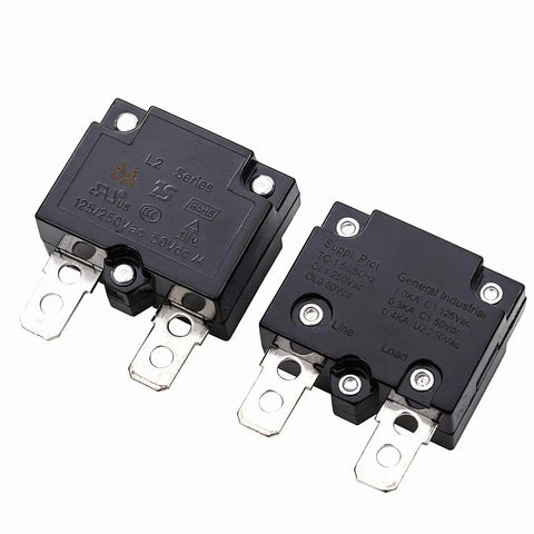 2 Pack 5A Automatic Reset Circuit Breaker For Kids Ride On Toys 125 250Vac And 50Vdc Thermal Switch, black casing