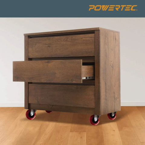 Wooden cabinet with 3 Inch Swivel Caster Wheels Set Of 4 With Heavy Duty Plate Casters And Polyurethane Tires